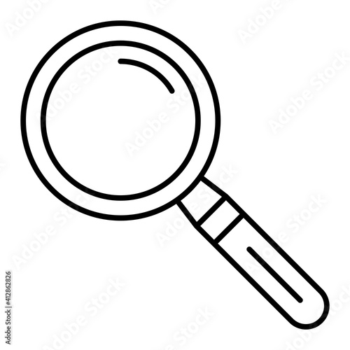 Vector Magnifying Glass Outline Icon Design