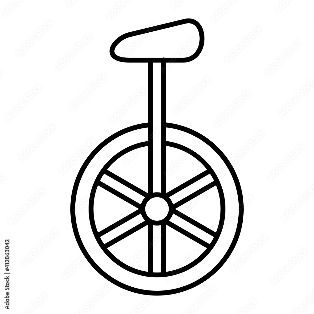 Vector Unicycle Outline Icon Design Vector Unicycle Outline Icon Design