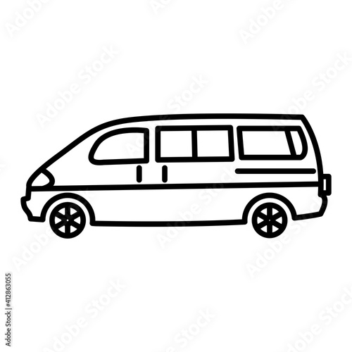 Vector Van Outline Icon Design