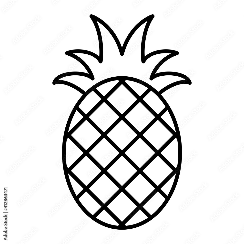 Obraz premium Vector Pineapple Outline Icon Design