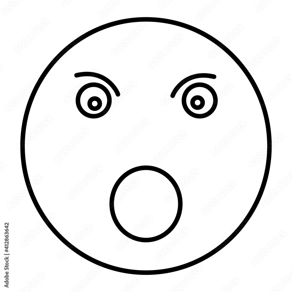Fototapeta premium Vector Surprised Outline Icon Design