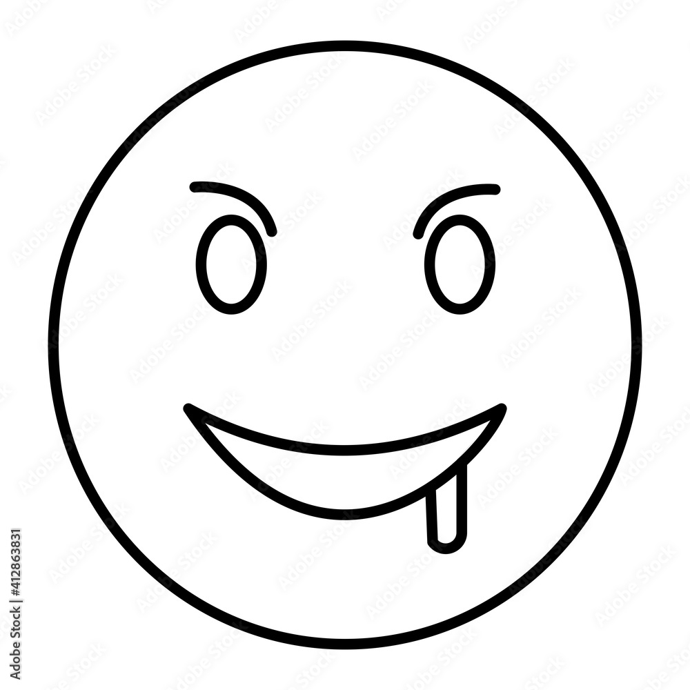 Vector Drooling Outline Icon Design Vector Drooling Outline Icon Design