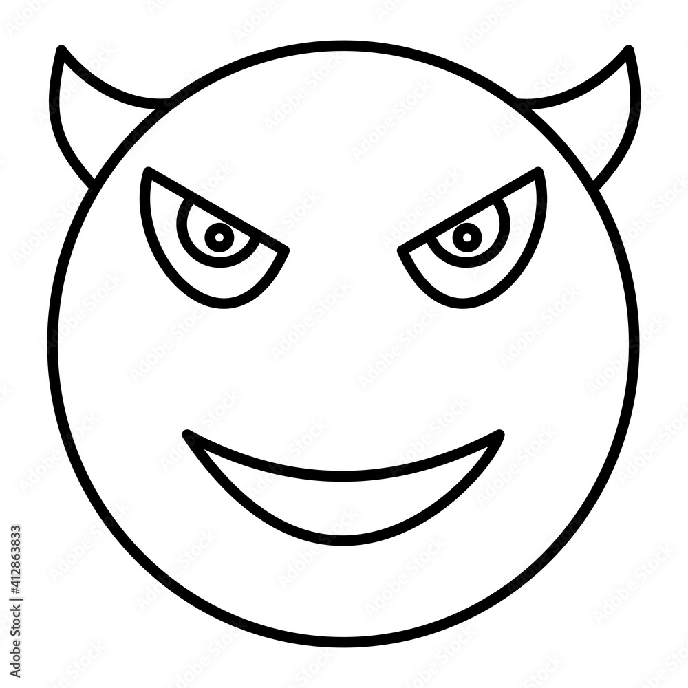 Vector Devil Outline Icon Design Vector Devil Outline Icon Design
