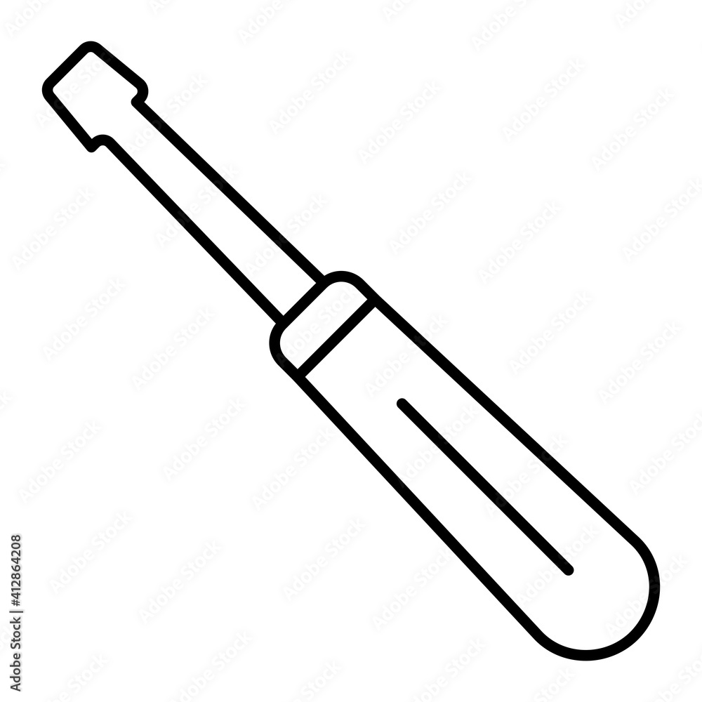 Vector Screwdriver Outline Icon Design Vector Screwdriver Outline Icon Design