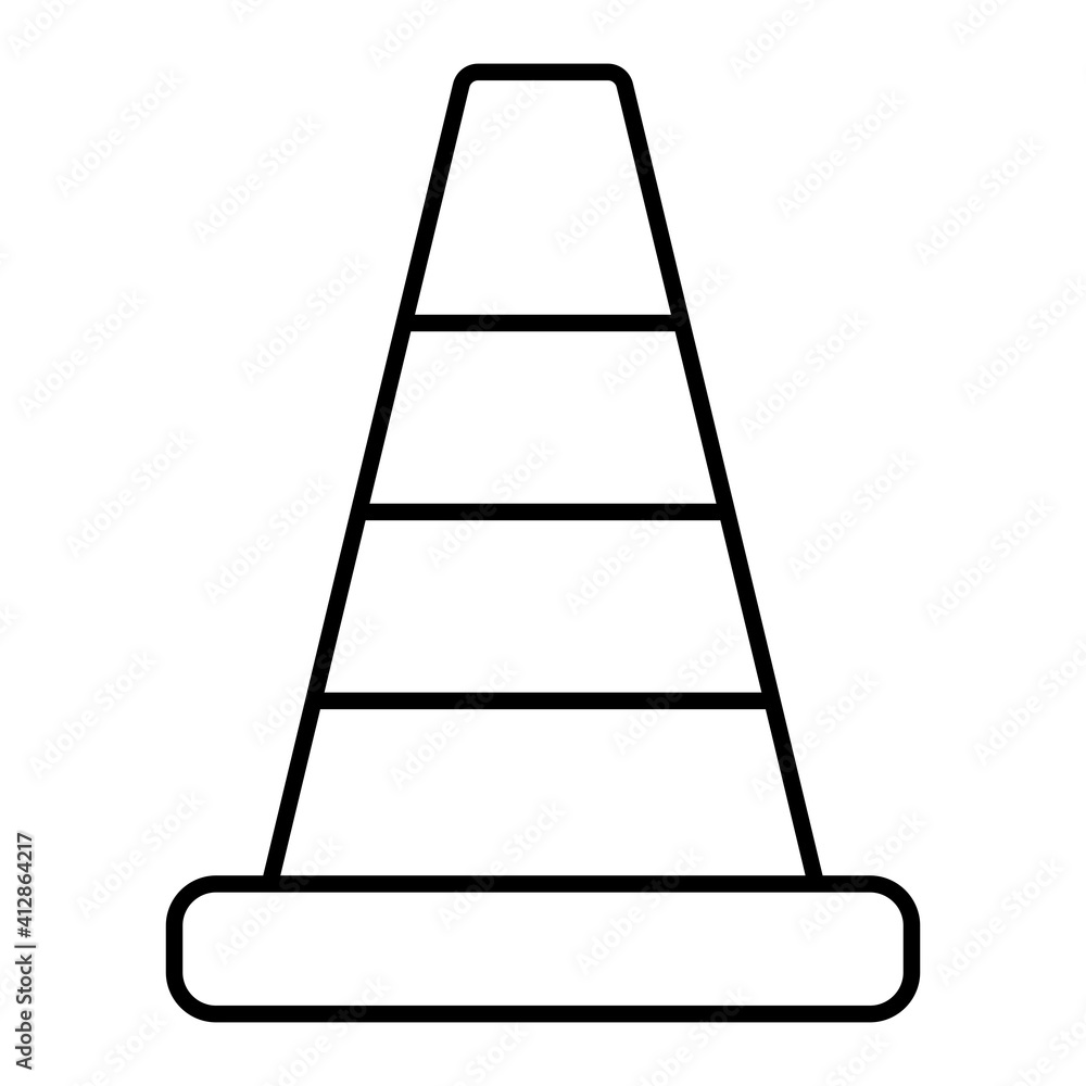 Vector Cone Outline Icon Design Vector Cone Outline Icon Design
