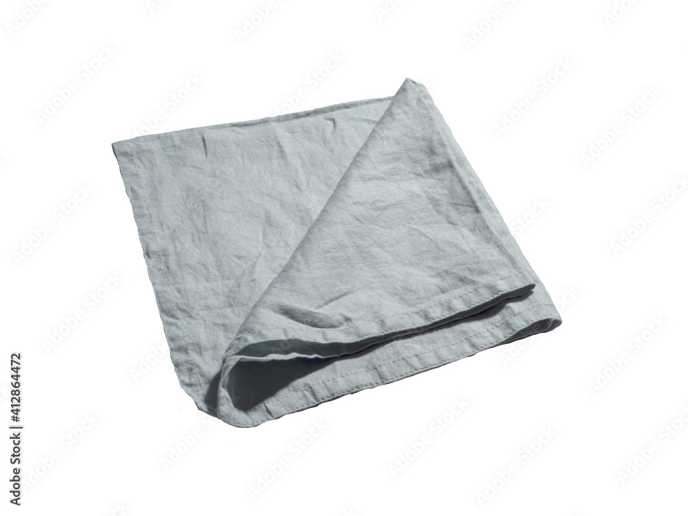 Blue linen napkin isolated on white background. Blue linen napkin isolated on white background.