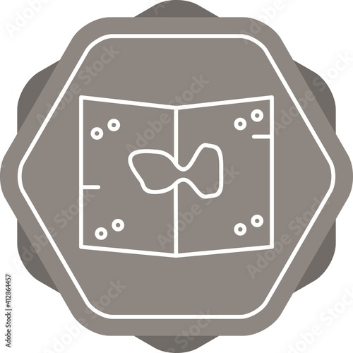 Unique Map Line Vector Icon