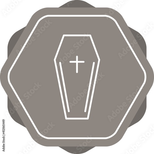 Unique Coffin Line Vector Icon