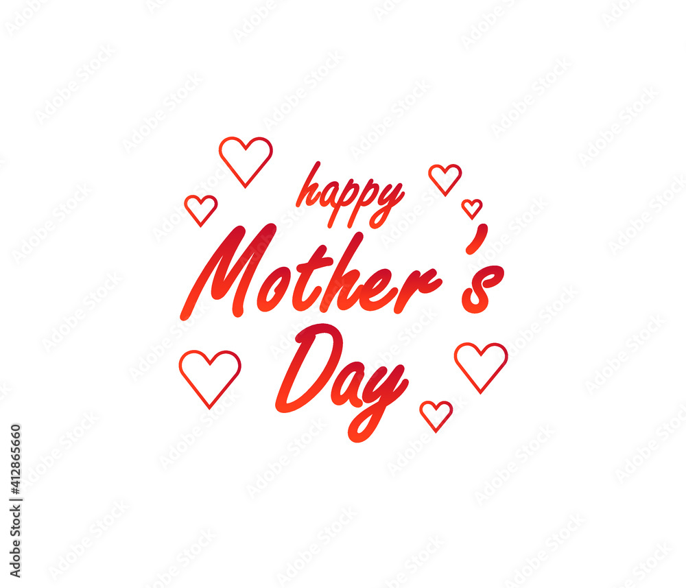 Happy Mother's Day greeting written with hand lettering. Typography design template for poster, banner, gift card, t-shirt print, label, badge. Vector illustration on a white background. Happy Mother's Day greeting written with hand lettering. Typography design template for poster, banner, gift card, t-shirt print, label, badge. Vector illustration on a white background.