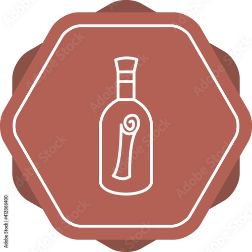 Unique Scroll In bottle Line Vector Icon