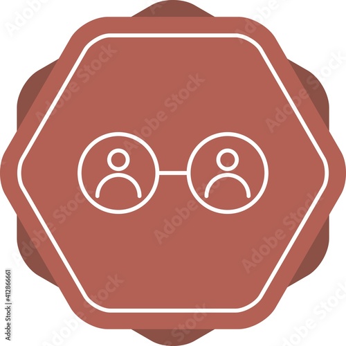 Unique Social Circle Line Vector Icon