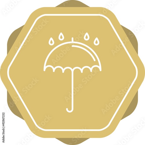 Unique Umbrella Vector Line Icon