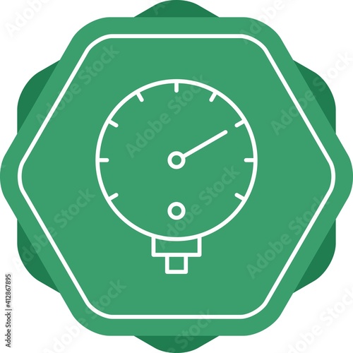 Unique Pressure Gauge Line Vector Icon