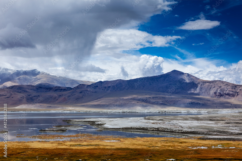 Himalayan lake Tso Kar in Himalayas, Ladakh, India Himalayan lake Tso Kar in Himalayas, Ladakh, India