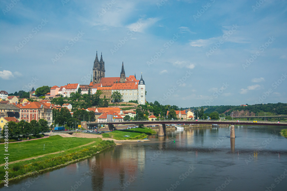 View of Albrechtsburg Castle & Cathedral, Europe, Meissen, Germany