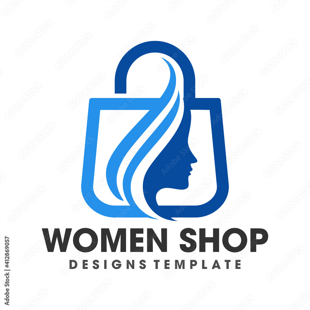 Creative Women Shopping logo, Fashion shopping for women