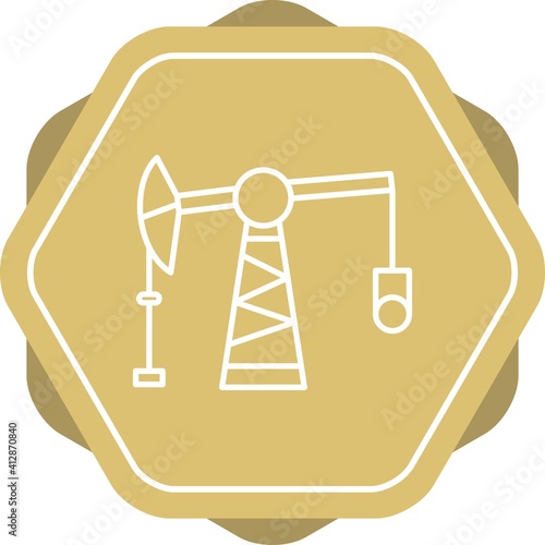 Unique Pumpjack Line Vector Icon