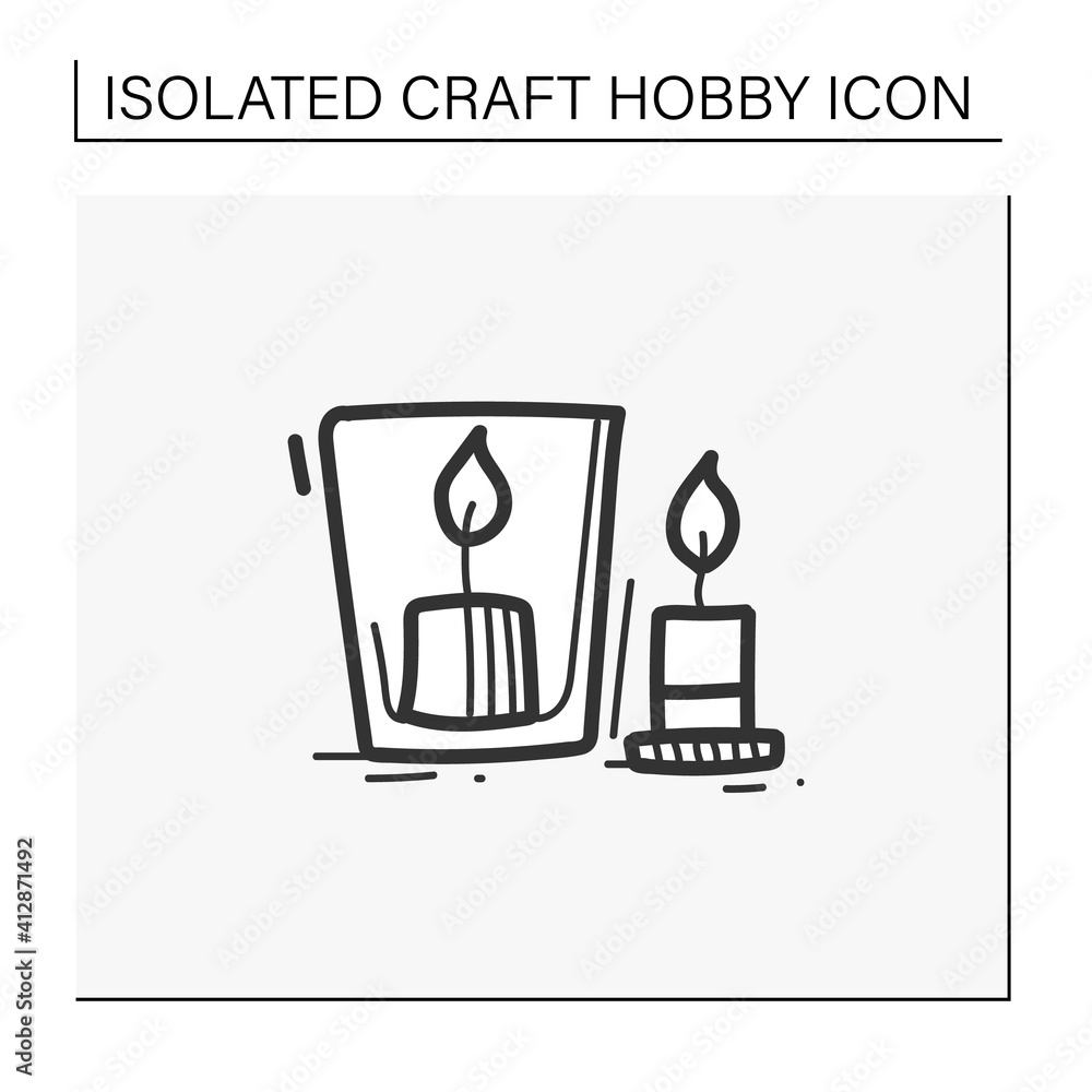 Handmade candles hand draw icon. Create your own candles using dry flowers. Enjoy the beautiful light of fire. Romantic aura concept. Isolated sketch vector illustration Handmade candles hand draw icon. Create your own candles using dry flowers. Enjoy the beautiful light of fire. Romantic aura concept. Isolated sketch vector illustration
