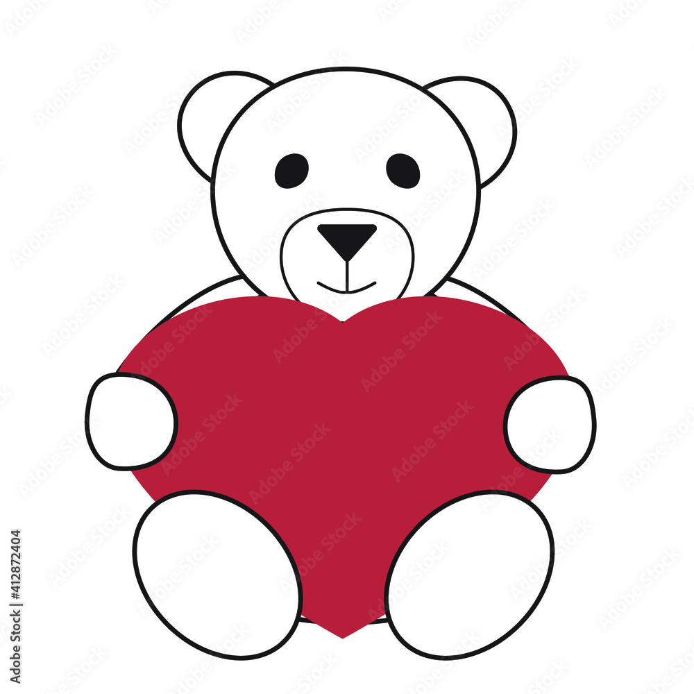Obraz premium teddy bear wit heart