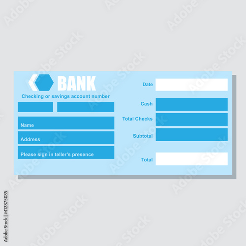 bank payment paper slip with text space to add your identity and amounts. vector illustration