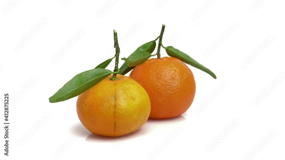 tangerine with leaves isolated on white background tangerine with leaves isolated on white background