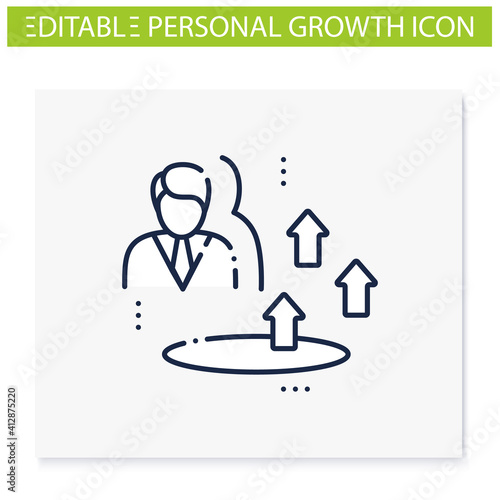Growth zone line icon. Route to success. Self improvement and self realization. Business and career development. Career growth. Isolated vector illustration. Editable stroke 