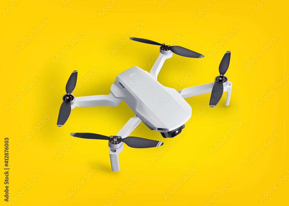 Realistic vector 3d Mavic mini drone quadcopter vector de Stock | Adobe  Stock