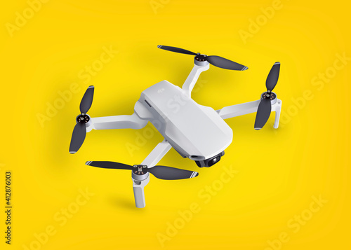 Realistic vector 3d Mavic mini drone quadcopter