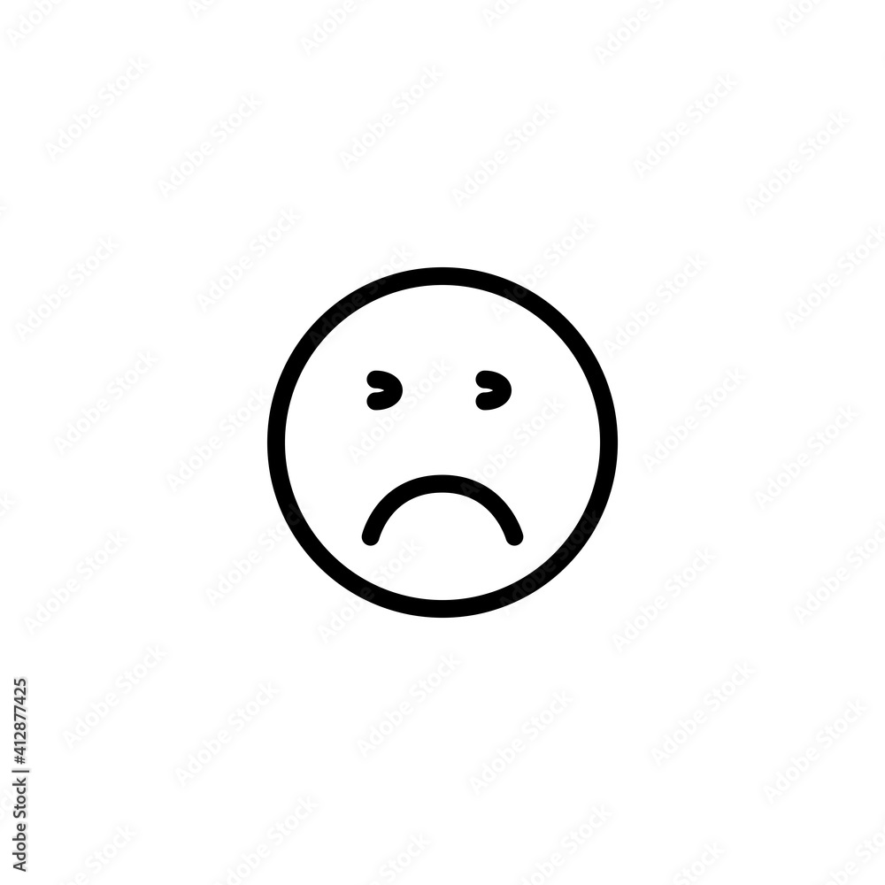 Fototapeta premium Bad Face Emoticon Icon Design Vector