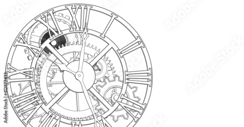 clock graphic symbol 3d illustration