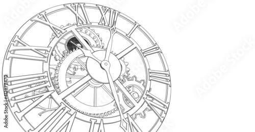 clock graphic symbol 3d illustration