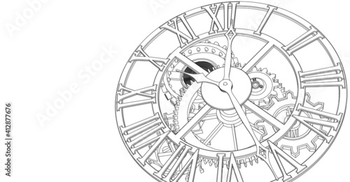 clock graphic symbol 3d illustration