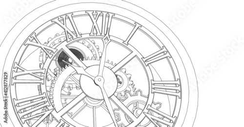 clock graphic symbol 3d illustration