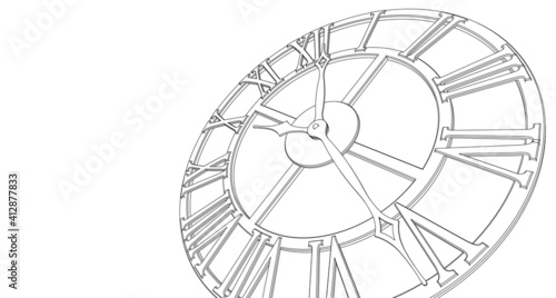 clock graphic symbol 3d illustration