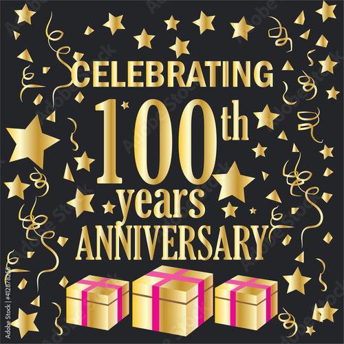 company anniversary celebration background. hundredth year anniversary of wedding, birthday company. vector illustration