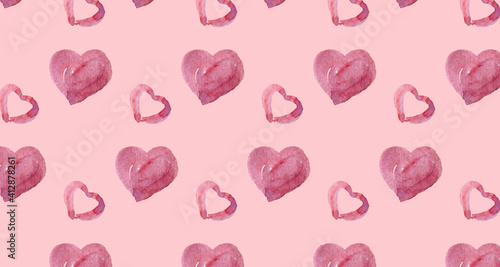 Valentine's day seamles pattern with hearts. Design for prints on fabrics, textile, covers, paper