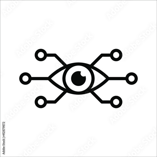 Bionic eye icon on white background from artificial intellegence and future technology collection. color editable eps 10