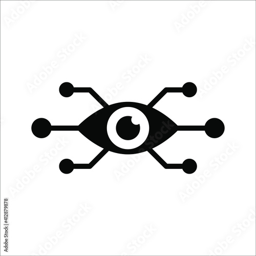 Bionic eye icon on white background from artificial intellegence and future technology collection. color editable eps 10