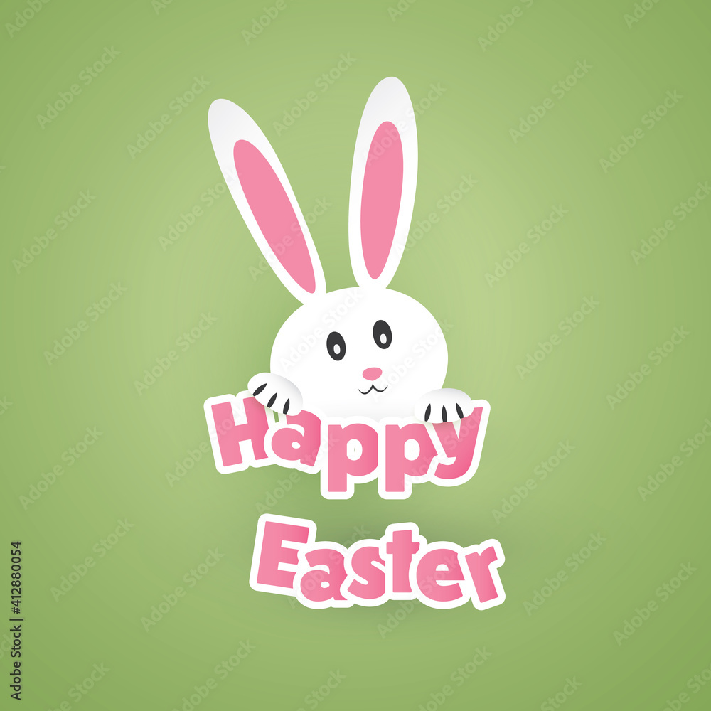 Happy Easter Card With Funny Bunny Happy Easter Card With Funny Bunny