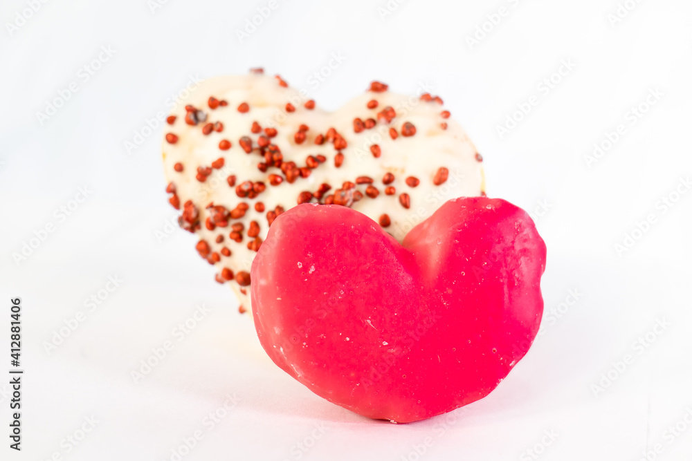 Fototapeta premium HEART-SHAPED BUN IDEAL FOR VALENTINE'S BREAKFAST.