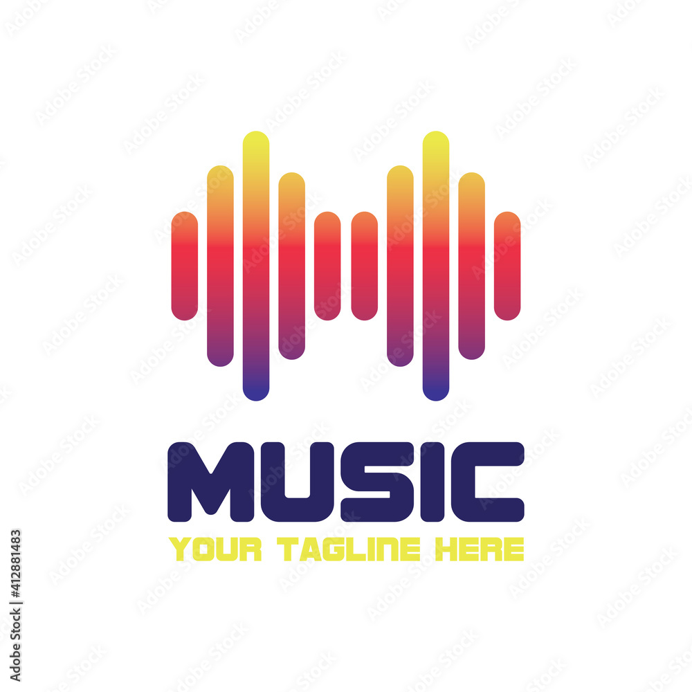 music logo with text space for your slogan tagline. vector illustration music logo with text space for your slogan tagline. vector illustration