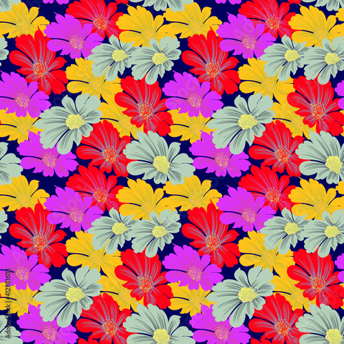 seamless small vector flower design pattern on background