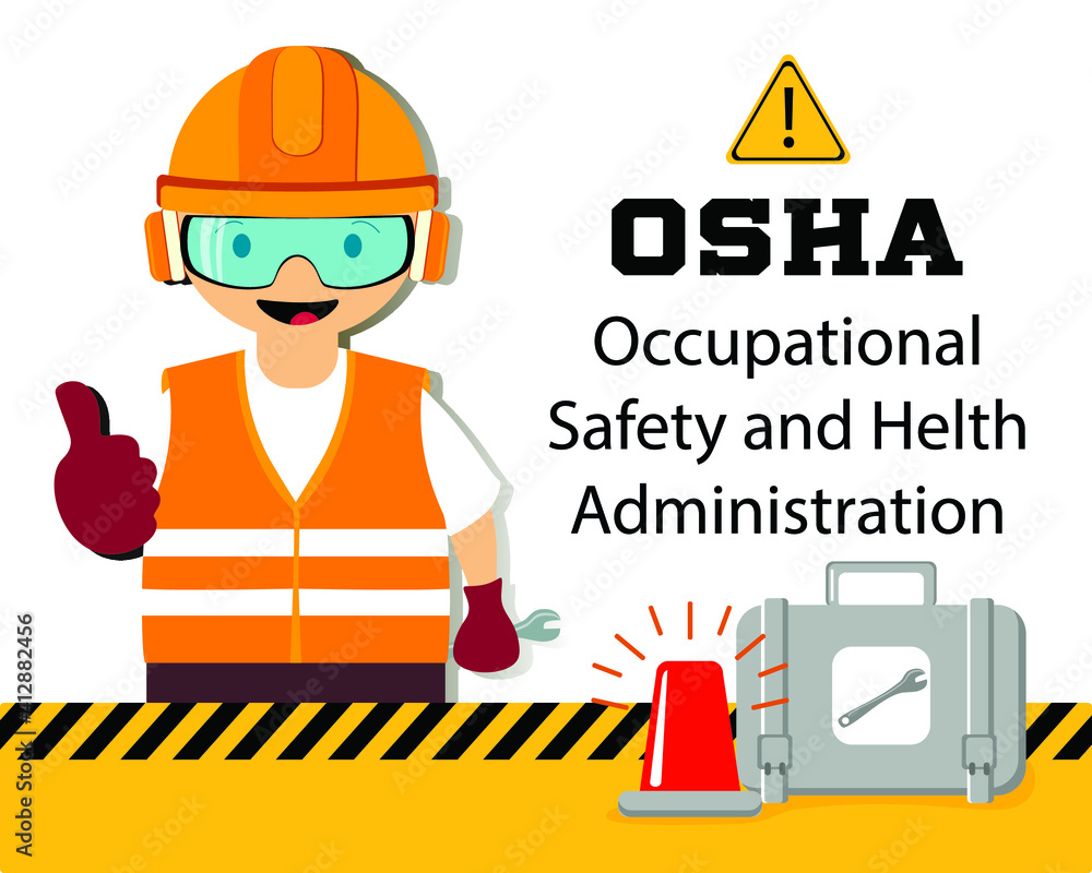 OSHA typographic header concept. Occupational safety and health administration. OSHA typographic header concept. Occupational safety and health administration.
