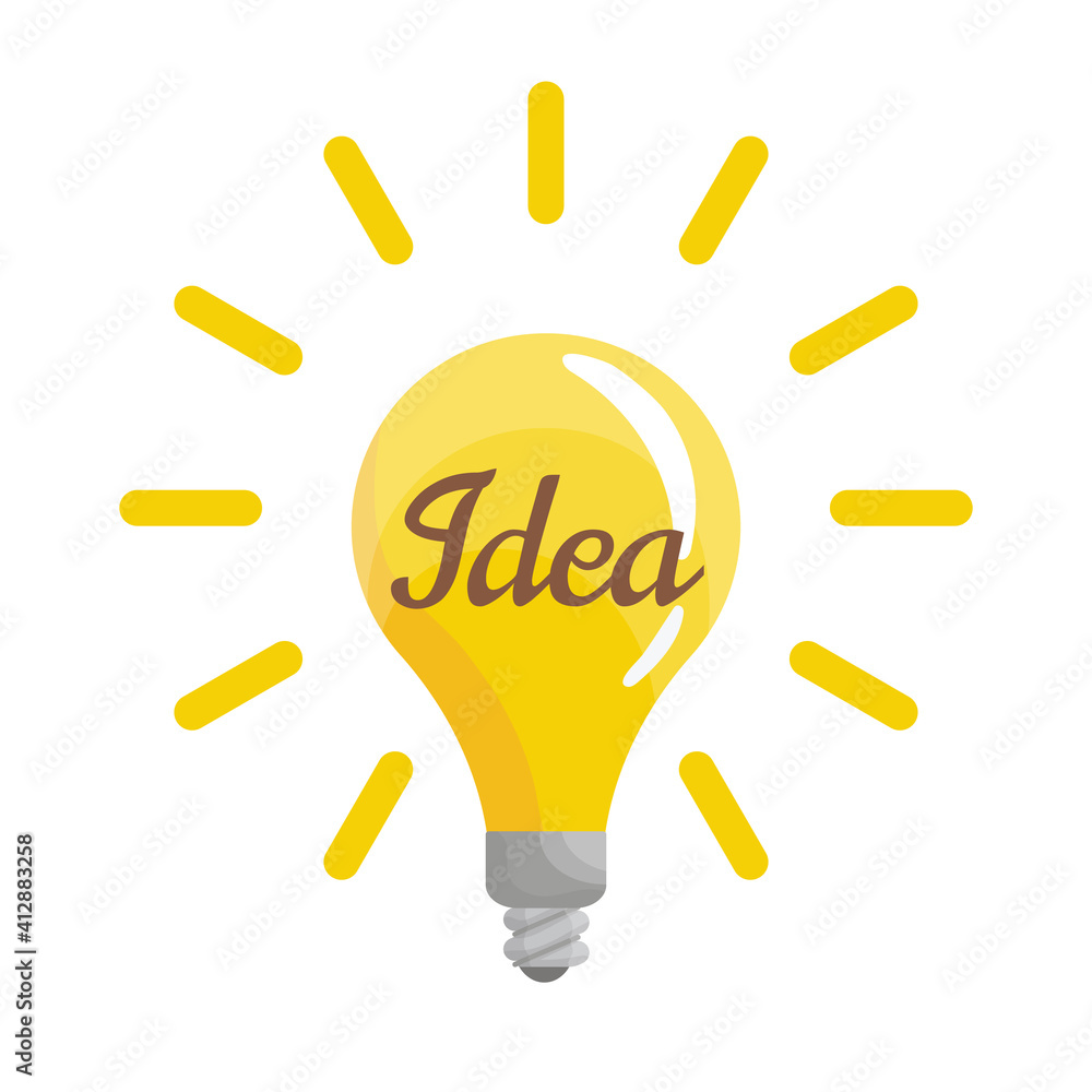 Light lamp creative idea with bulb for website and promotion banners. Effective thinking concept. Bulb icon with innovation idea. business illustration concept