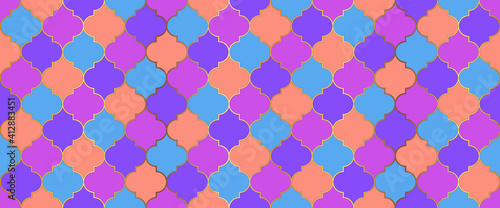 Seamless Moroccan Ornament Ramadan Traditional Mosque Golden Motif. Moroccan