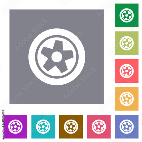 Car wheel square flat icons photo