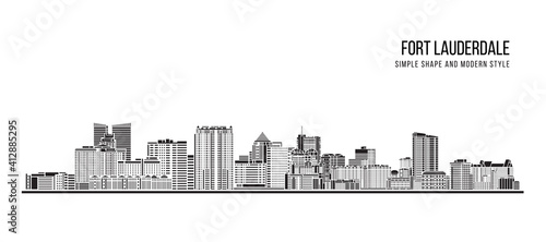 Cityscape Building Abstract Simple shape and modern style art Vector design - Fort Lauderdale city © ananaline