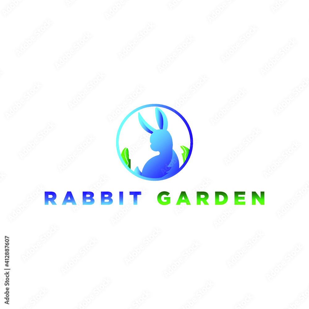 Blue Gradient Rabbit Logo Design for Business and Company Blue Gradient Rabbit Logo Design for Business and Company