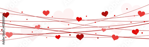 hearts on strings background for valentine's day