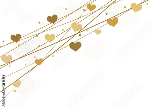 hearts on strings background for valentine's day